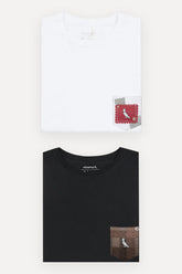 kit 2 camisetas bolso xadrez