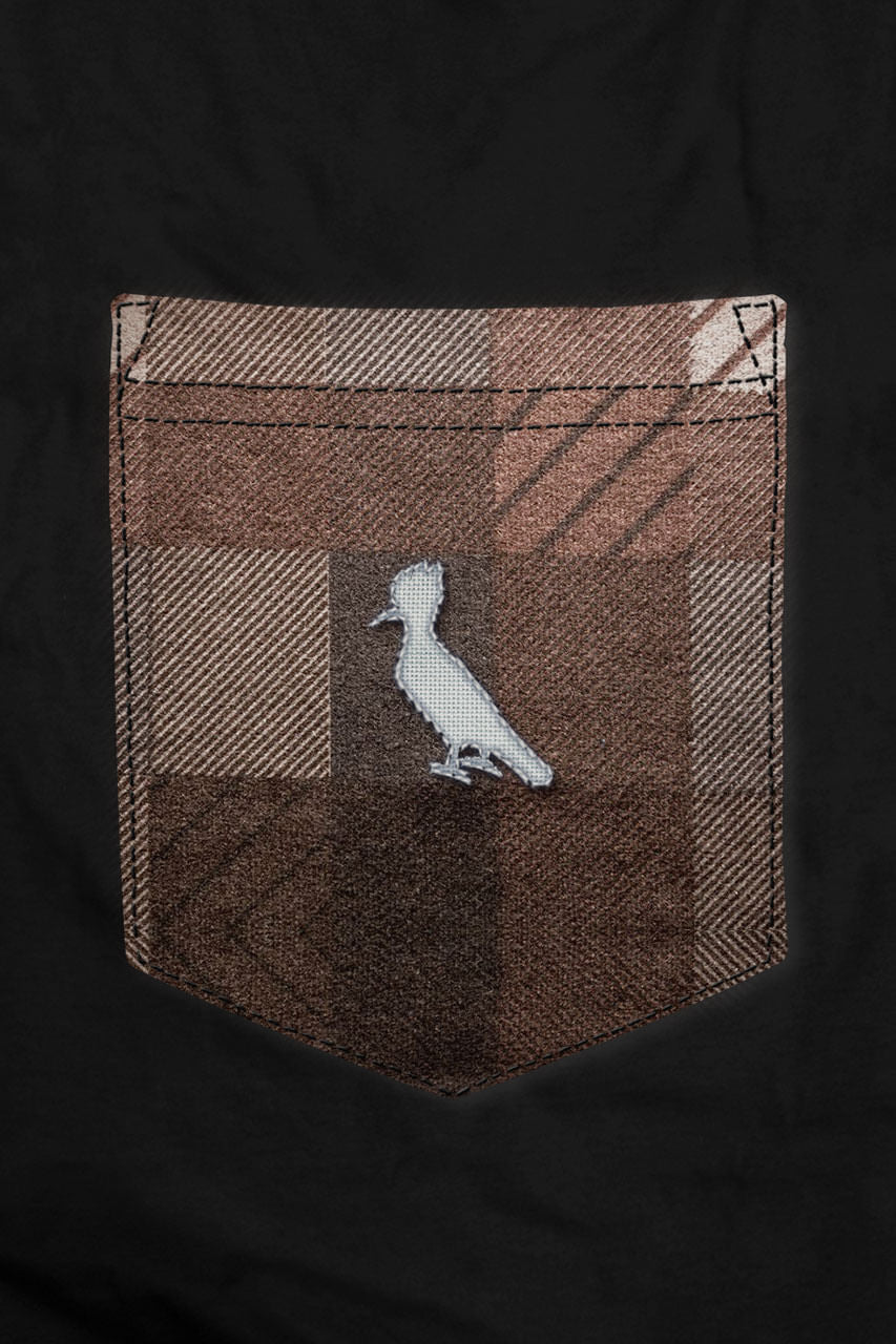 kit 2 camisetas bolso xadrez