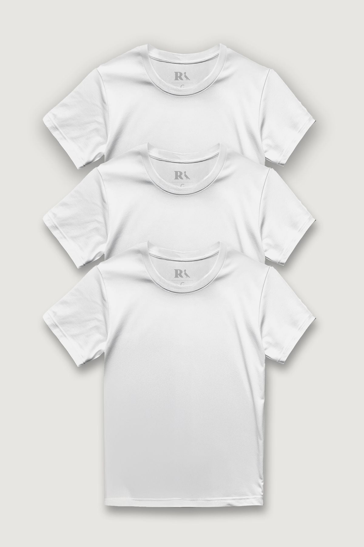 kit 3 camisetas básica branca reserva