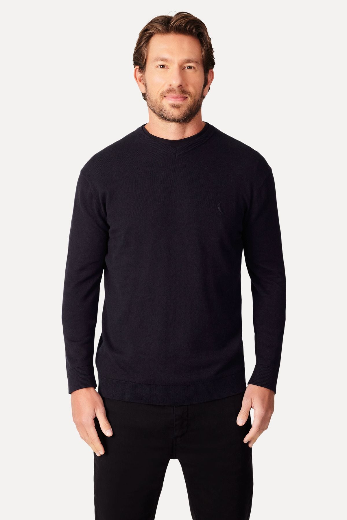 tricot basico gola v