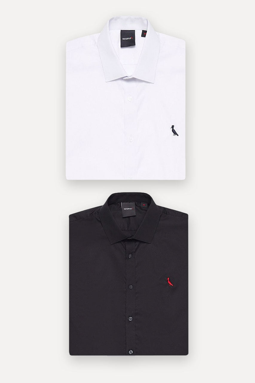 kit 2 camisas oxford stretch cores