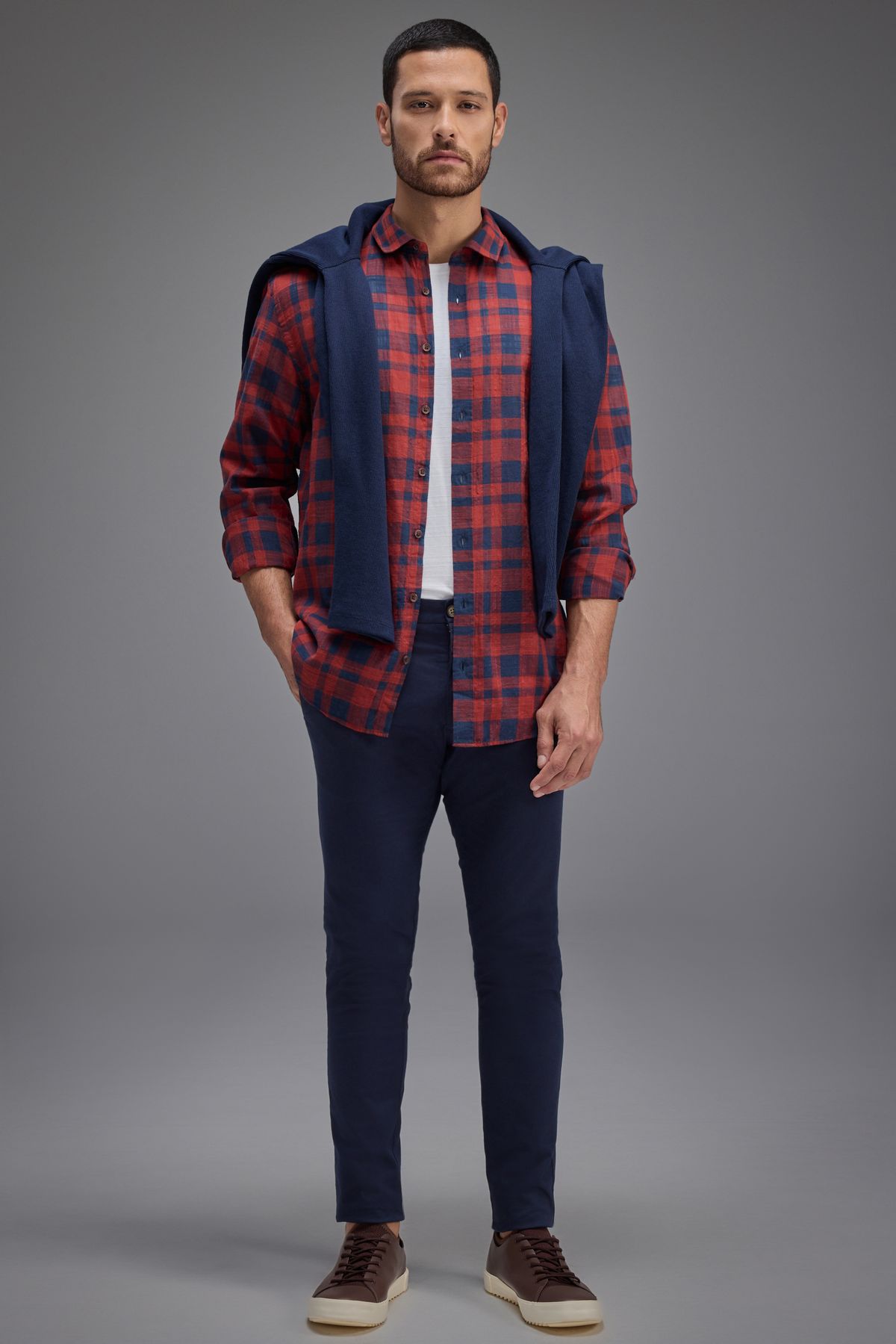 camisa ml flame xadrez jim