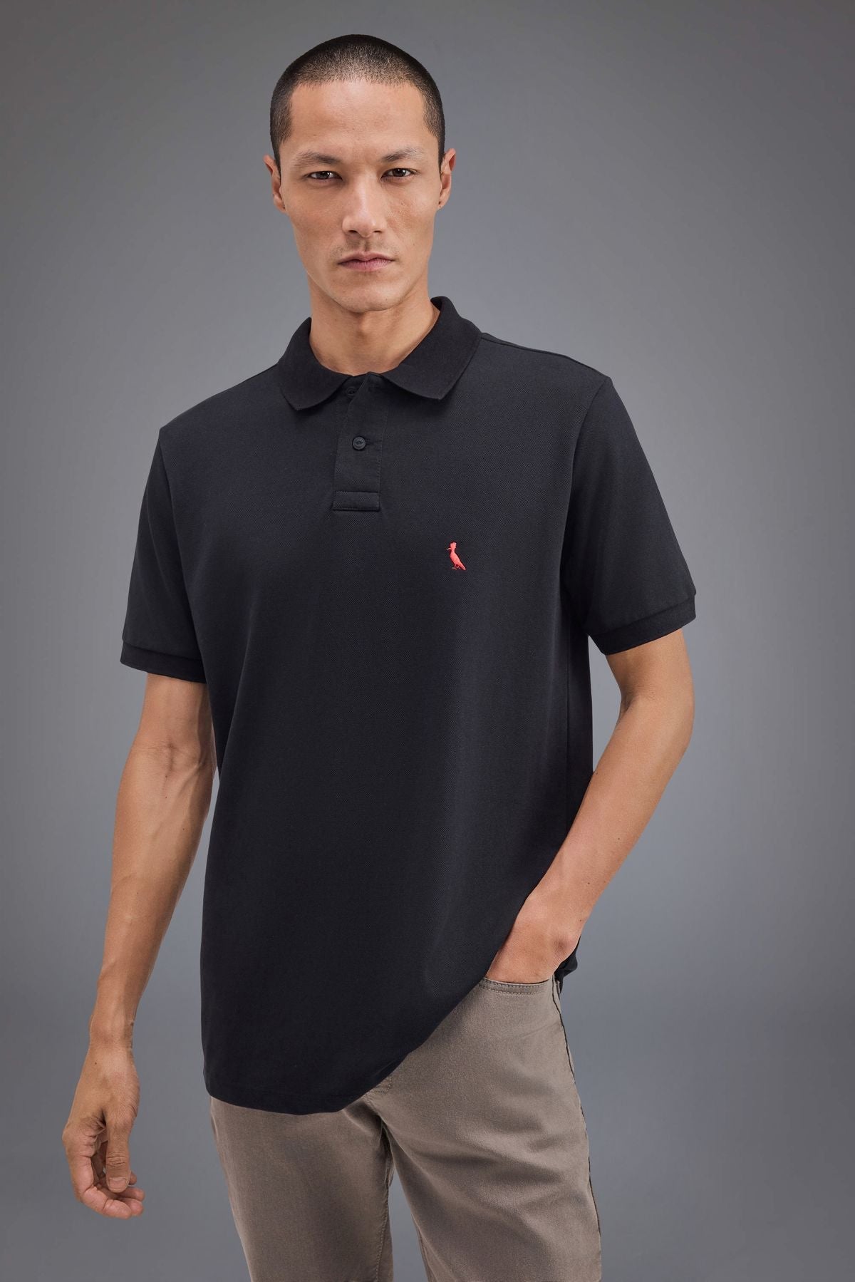 polo picapau bordado brasa