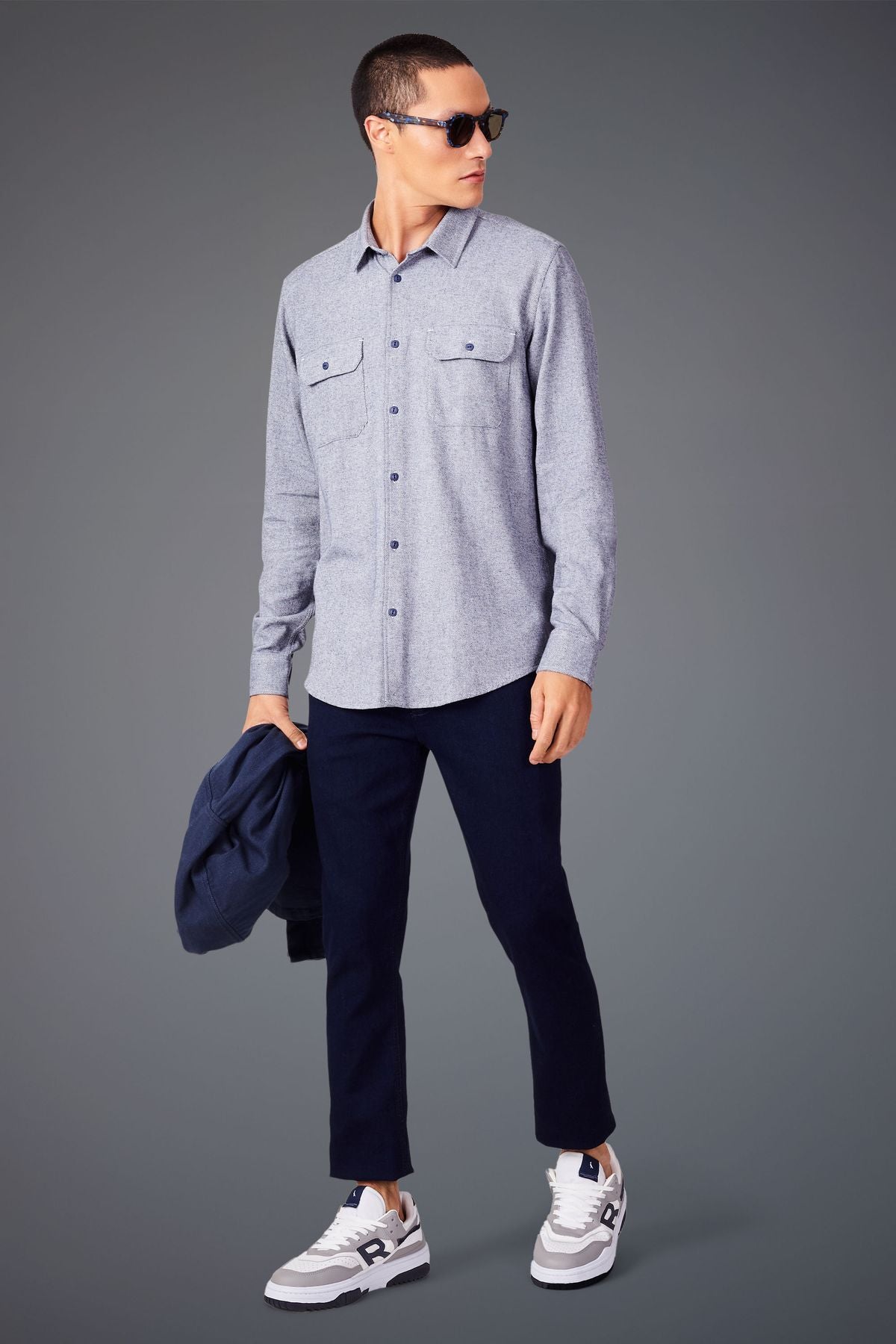 camisa ml flanela twill