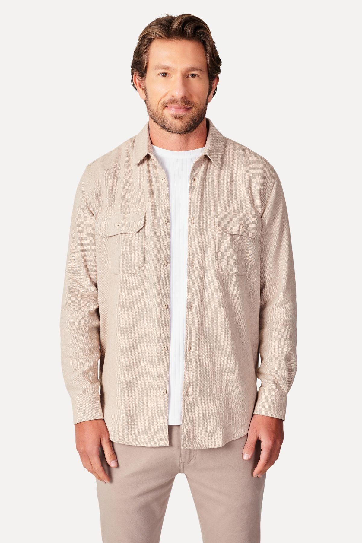 camisa ml flanela twill