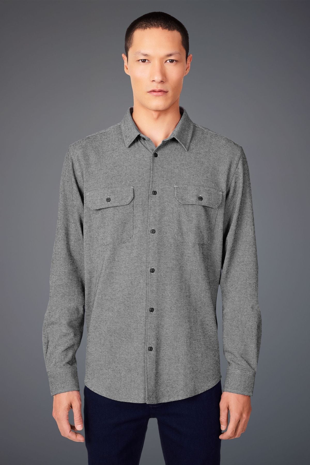 camisa ml flanela twill