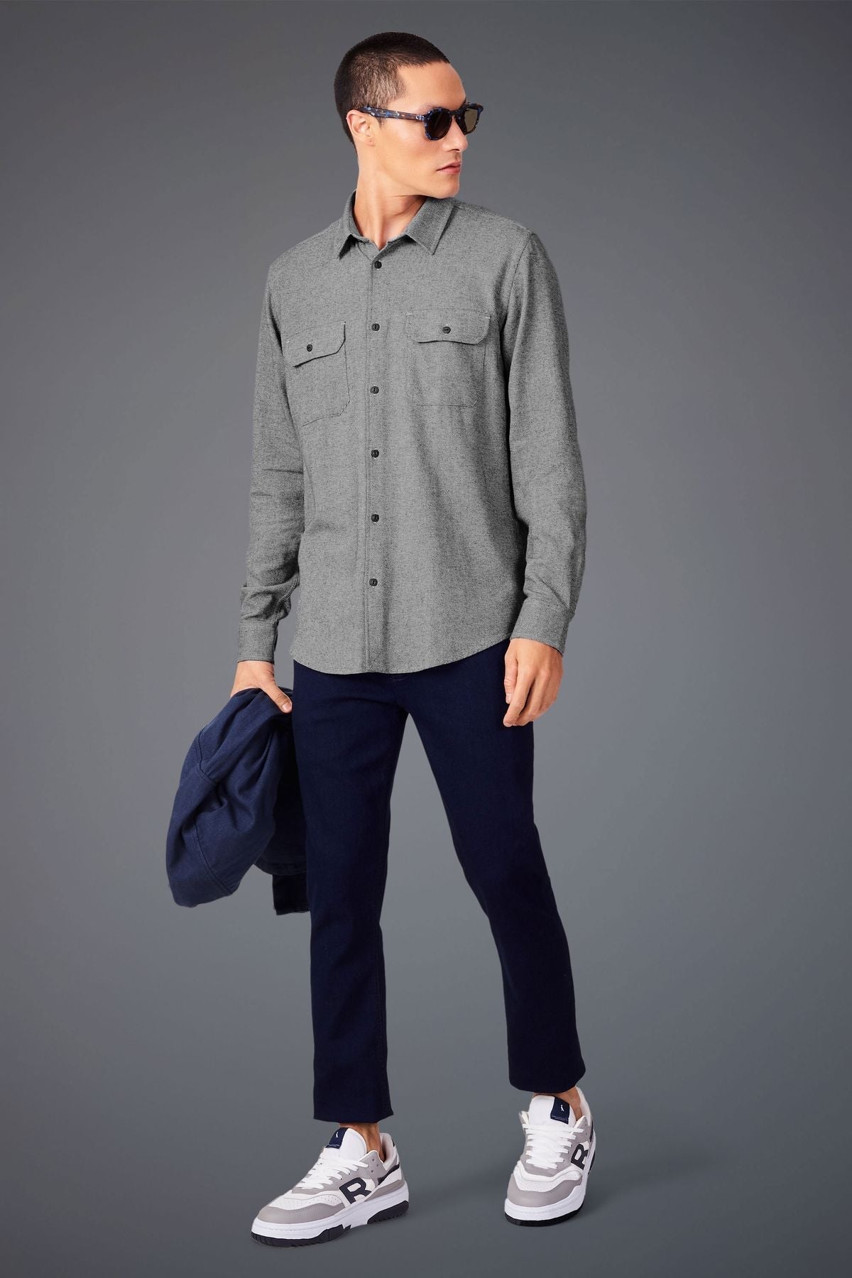camisa ml flanela twill