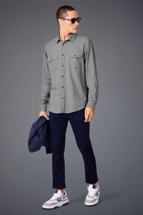 camisa ml flanela twill